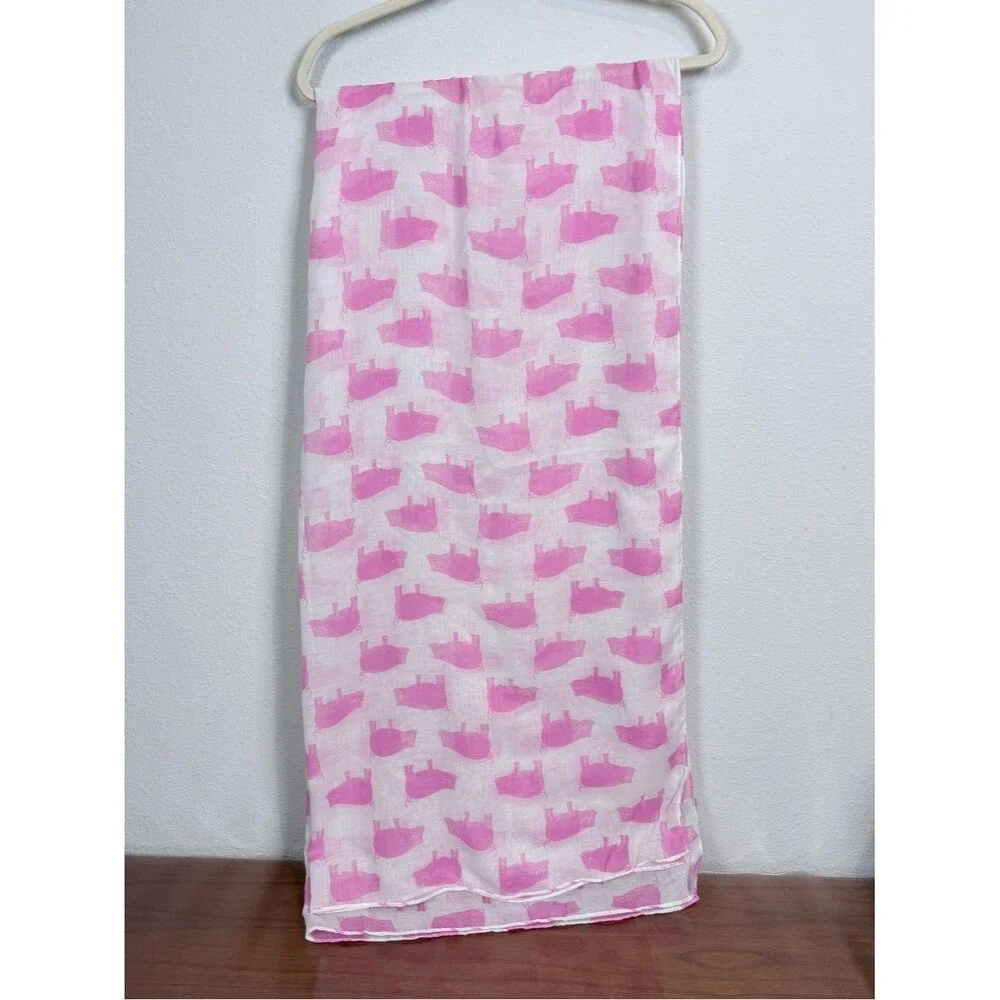 Pink Pig Print Lightweight Scarf 36x72
